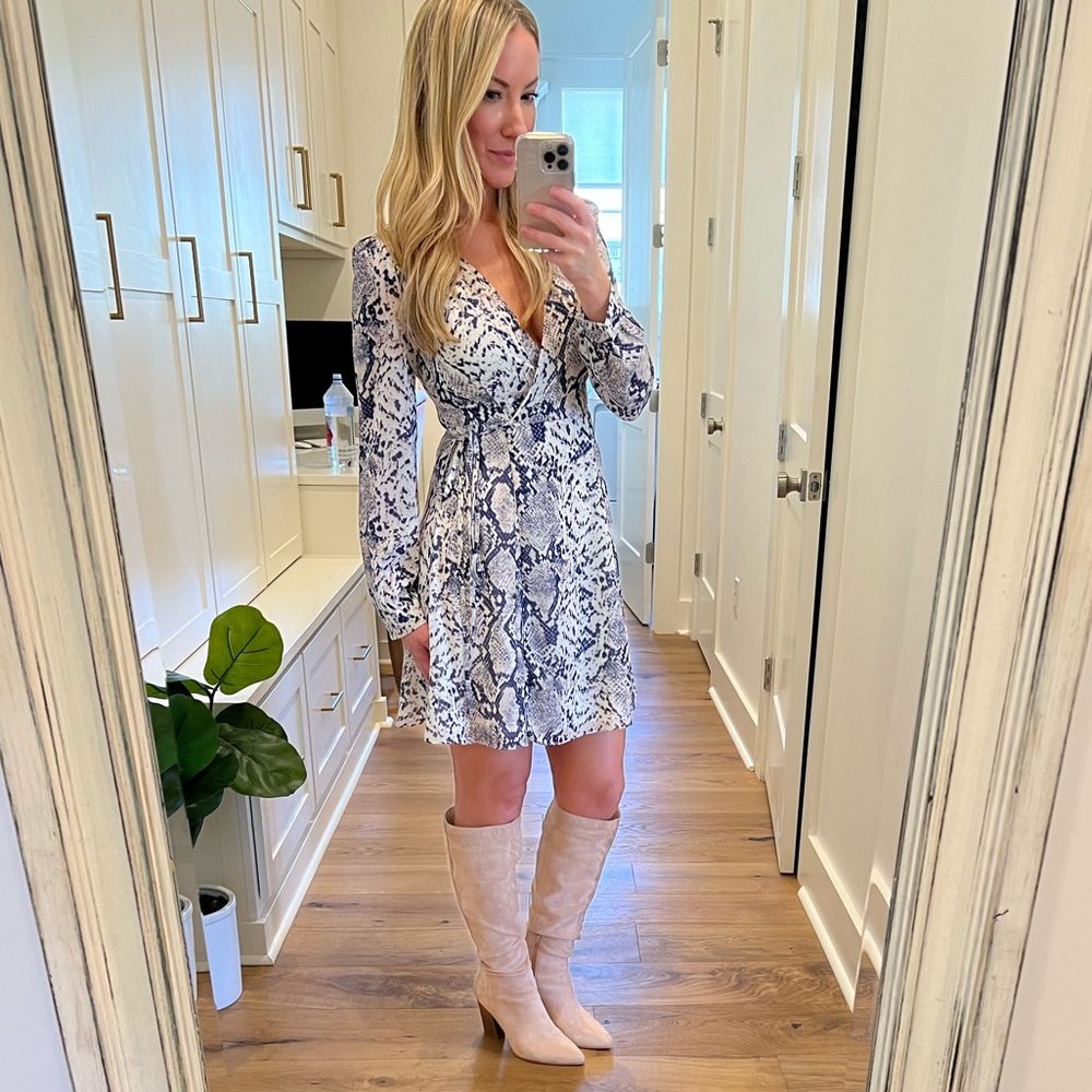 Snake skin wrap dress- Small. NWT